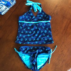 Justice two piece anchor swimsuit (girls)